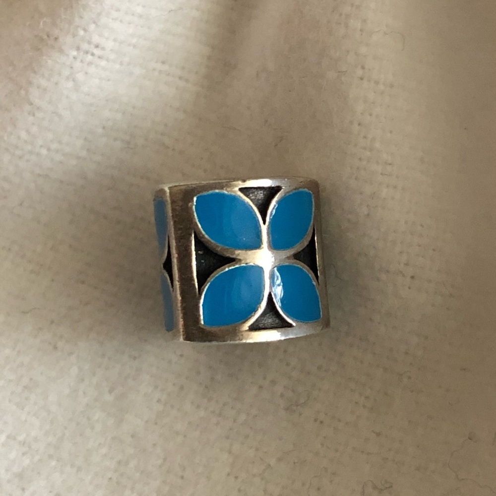 Pandora Blue Enamel & Sterling Silver Charm